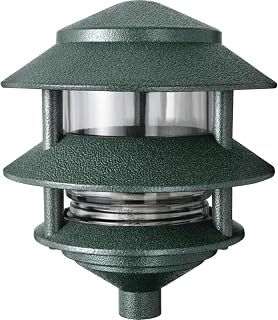 RAB Lighting LL322VG Incandescent 3 Tier Lawn Light, A-19 Type, 75W Power, 1220 Lumens, 120VAC, Verde Green