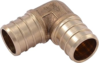 SharkBite 3/4 Inch Crimp 90 Degree Elbow, Brass Plumbing Fitting, PEX Pipe, PE-RT, UC256LFA