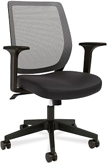 Alera Wessex Ergonomic Mesh Back Office Task Chair, Swivel Computer Desk Chair, Adjustable Seat Height, Supports Up to 275 lbs, Black
