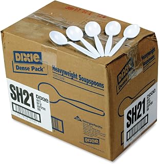 Georgia-Pacific Dixie SH217 Heavy Weight Polystyrene Soup Spoon, 5.75" Length, White (Case of 1,000), 1 Box/Case