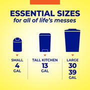 Essentials 13 Gallon Kitchen Trash Bags by Hefty – 45 Count (Pack of 1), 13.0 gallons, PE, White, Model E89050PR