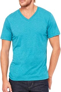 BELLA+CANVAS Canvas C3415 Unisex Triblend Short-Sleeve V-Neck Tee - Teal TriBlend44; Large