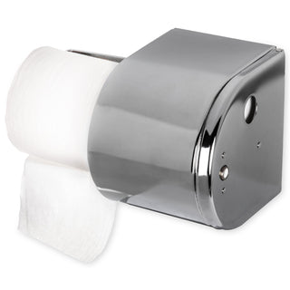Chrome Covered Reserve Roll Tissue Dispenser by San Jamar – 2 Roll Capacity, Stainless Steel, Chrome, Model R1500XC