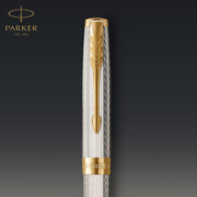 Sonnet Ballpoint Pen by Parker – 1 Count (Pack of 1), Sterling Silver Brass, Premium Silver, Model 2119796