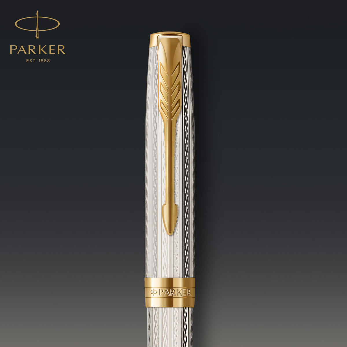 Sonnet Ballpoint Pen by Parker – 1 Count (Pack of 1), Sterling Silver Brass, Premium Silver, Model 2119796