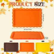 Meanplan Plastic Serving Trays, 14.4 x 9.3 Inches, Set of 12 in Fall Colors