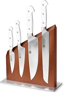 ZWILLING Pro Le Blanc Magnetic Knife Block Set - Made in Germany - 5 Piece, Acacia Block