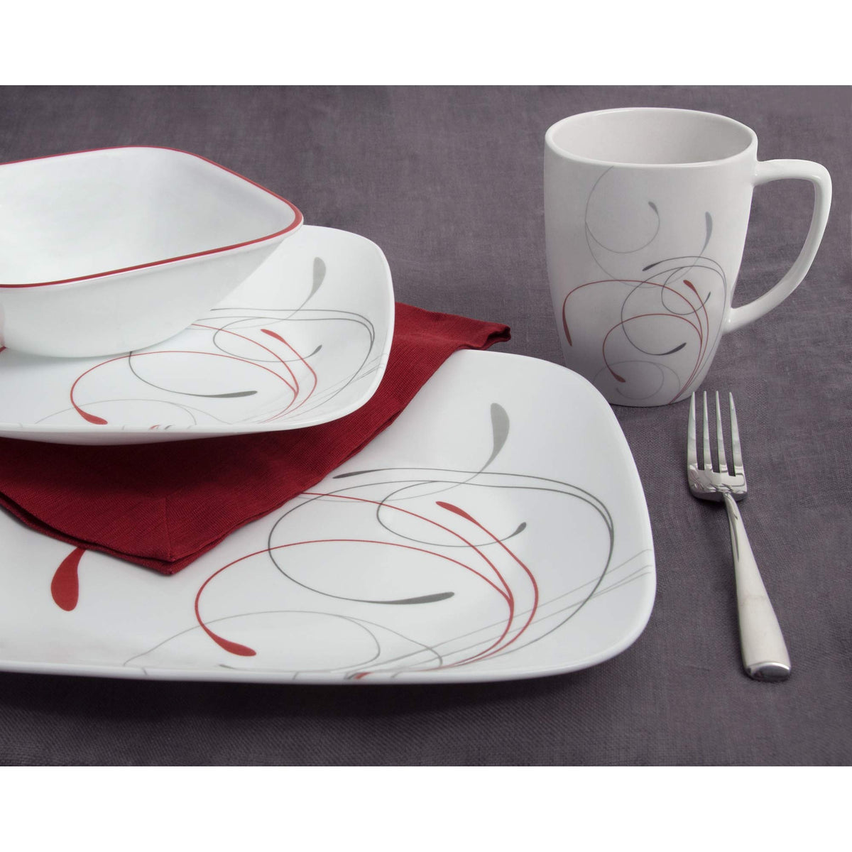 Corelle Red / 16-Piece / Modern Dinnerware Sets
