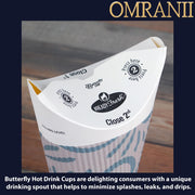 ReadyFresh® Butterfly Hot Drink Cups by OMRANII – 19.2X26.9 20oz & 750Cups, 670 milliliters, Paper, Gray w/White, Pack of 750