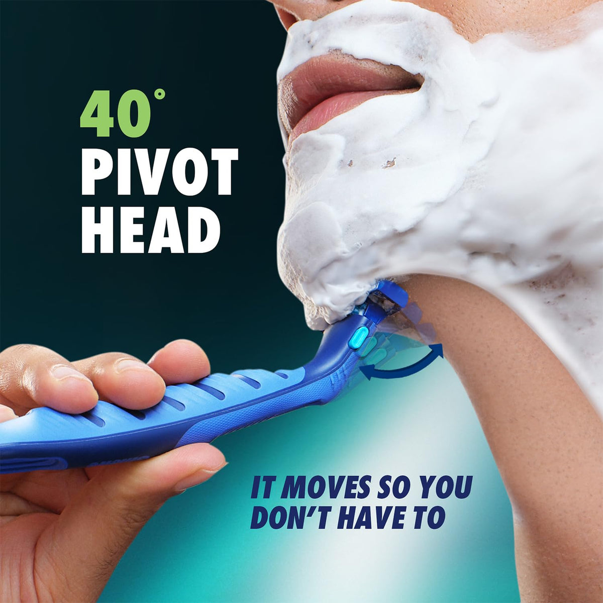 Guard 3in1 Shaving Razor Blade for men - 2 Cartridges + 1 Razor | Smooth Shave | Aqua gel Lubrastrip | 3 Platinum Coated Blades | Rubber Handle Grip | Flexi Head | good for