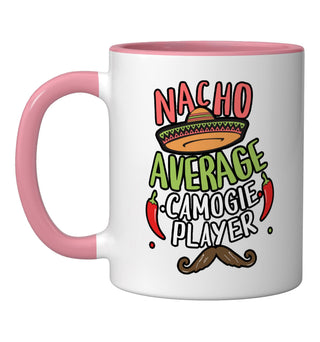 Nacho Average Camogie Player Cinco De Mayo Mexican Fiesta Ceramic Mug by Nacho Camogie Player Mexican Fiesta – 11 Ounces, 11 fluid_ounces, Ceramic, Model 2FRXR5HGTRXUSPinkWhite