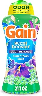 Gain In-Wash Laundry Scent Booster Beads Long-Lasting Fresh Scent Beads All Day Freshness and Odor Protection, Super Fresh Blast Scent, 21.1 oz (Packaging May Vary)