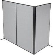Global Industrial 36-1/4"W x 72" H Freestanding 3-Panel Corner Room Divider, Gray