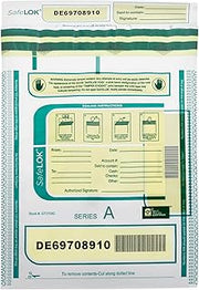 ControlTek SafeLok Tamper-Evident Deposit Bags, Clear, 9" x 12", 100 Bags