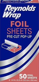 Reynolds Wrap Pre-Cut Pop-Up Aluminum Foil Sheets, Ready to Use, 50ct