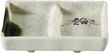 Yanco HO-4031 Japanese Style Melamine Double Divided Sauce Dish 5" X 3 1/2" Box of 48