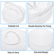 Lawei Pie Carrier Set, 12 Inch with Lid and Handle, Clear 3 Pack