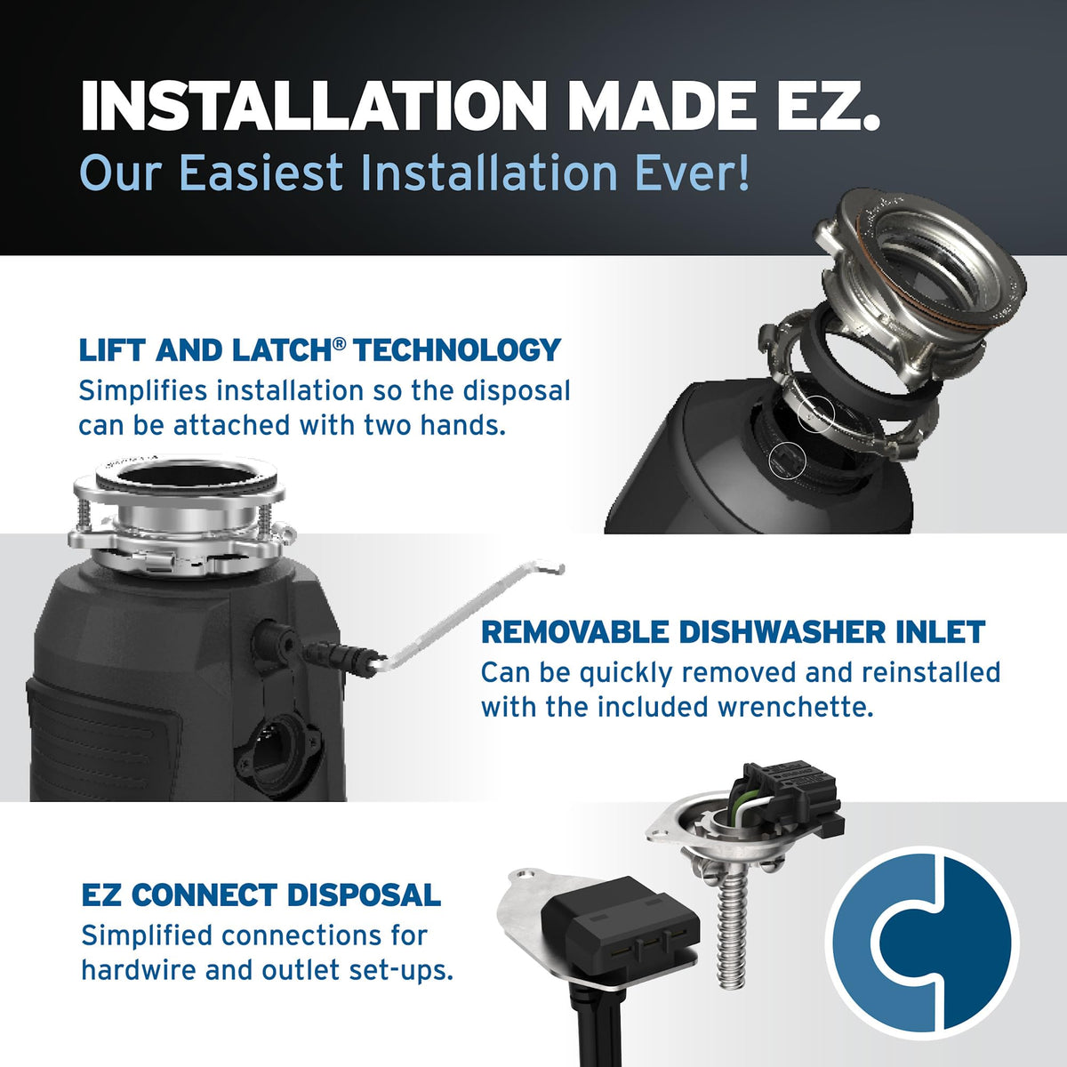 Garbage Disposals Sanitation and Waste Appliances by InSinkErator – No Finish, Model 79849K-ISE