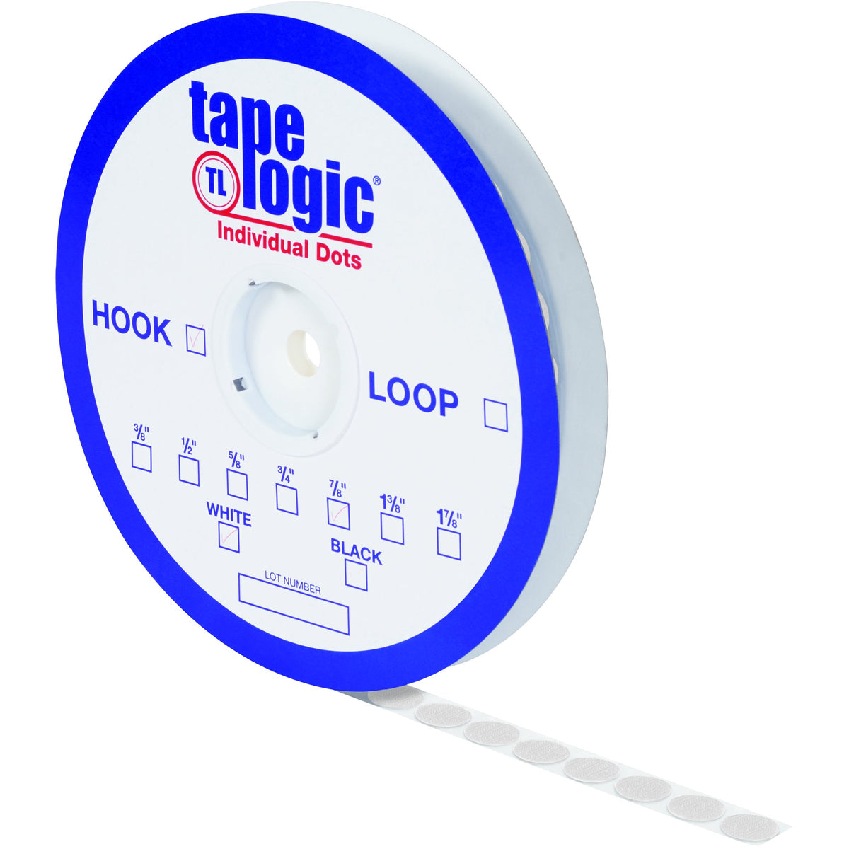 3/4 Inch Diameter by Tape Logic – 3/4 Inch, Rubber, White, Pack of 1028, Model TLHLT155