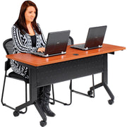 Flip-Top Training Table by Global Industrial – Laminate, Cherry, Model 695124