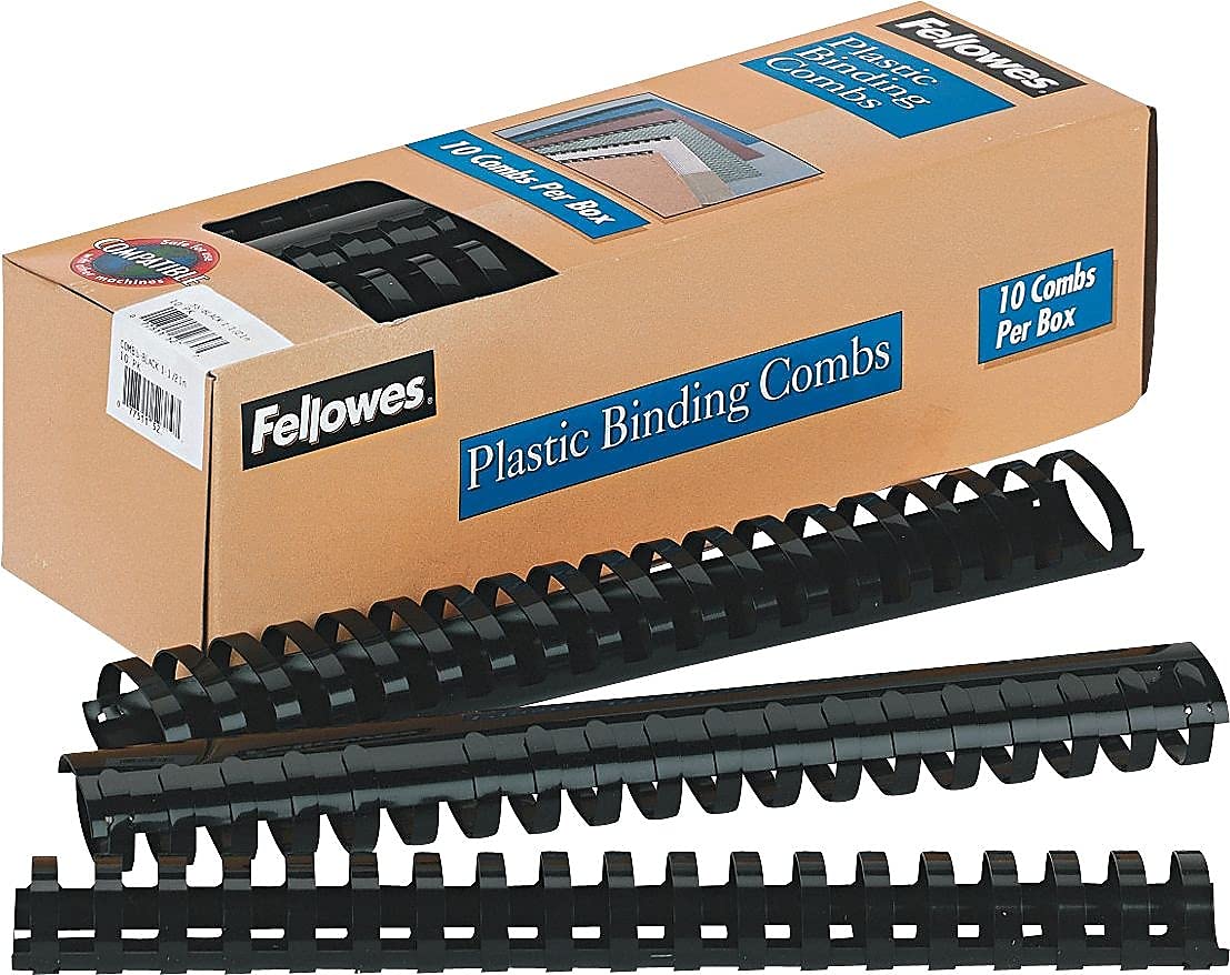 52066 Plastic Comb Bindings by Fellowes – Plastic, Pack of 3, Model FEL52066