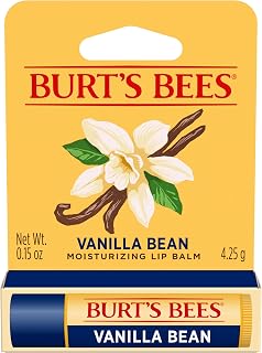 Burt's Bees Lip Balm, Vanilla Bean, Lip Moisturizer With Responsibly Sourced Beeswax, Tint-Free, Natural Conditioning Treatment, 1 Tube, 0.15 oz.