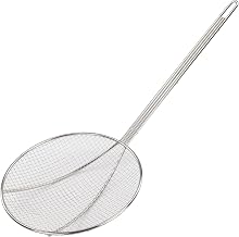 Winco Round Wire Skimmer, 8-Inch | Comfortable handle, Restaurant service, Great for Entrees, Salads, Desserts and Appetizers