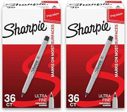 Sharpie Permanent Markers, Ultra Fine Point, Black, 72 Count
