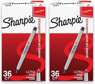 Sharpie Permanent Markers, Ultra Fine Point, Black, 72 Count