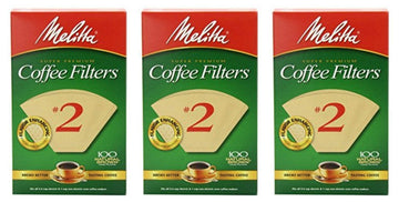 Cone Coffee Filter #2 100 Count- Natural Brown (Pack of 3) by Melitta – 1 Box, Plastic, Model 622752