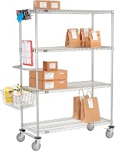Nexelate Curbside Wire Truck w/4 Shelves & Polyurethane Casters, 48" L x 18" W x 69" H