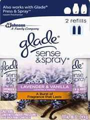 3 X Glade Sense & Spray Refills Twin Pack, Lavender and Vanilla, 0.86 Ounce