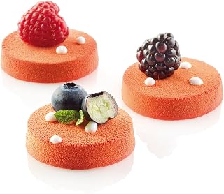 Silikomart SQ082 Florentines Professional-Size Silicone Mold with 30 Cavities, Each 3.15 Inch Diameter x 0.47 Inch High