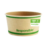 6 oz Paper Food Containers by Responsible Products – 6.0 fluid_ounces, Other, White, Model RP-SB12W-500