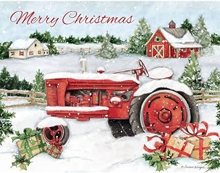 LANG Snowy Tractor Boxed Christmas Cards (1004844)
