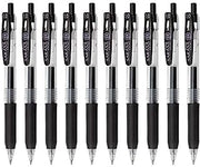 Zebra Technologies Zebra Sarasa Clip 1.0 Retractable Gel Ink Pen, Rubber Grip, 1.0mm, Black Ink, Value Set of 10