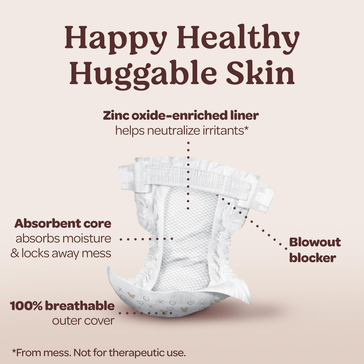 Skin Essentials Diapers Size by HUGGIES – Size 1, Pulp, White, Pack of 29, Model 10036000563044