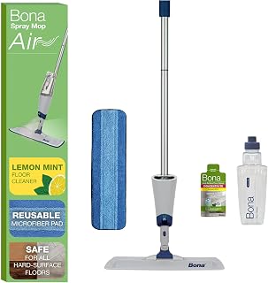 Bona Spray Mop Air - Includes Multi-Surface Floor Cleaner Concentrate and Microfiber Pad - Lemon Mint Scent - Lightweight & Compact Mop