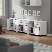 Winsome White / 4 Doors, 12 Drawers, File Drawer / Transitional Storage Cabinets