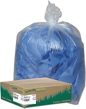 Earthsense Commercial Clear Recycled Can Liners, 31-33gal, 1.25mil, Clear, 100/Carton