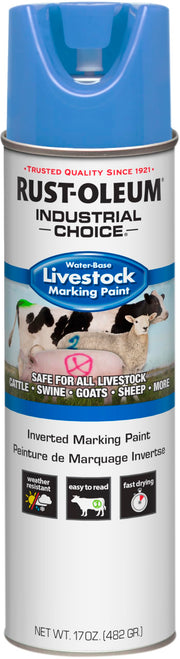 Livestock Marking Spray Paint by Rust-Oleum – 17 Ounce (Pack of 1), Fluorescent Blue, Model 383019