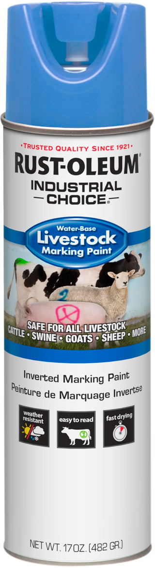 Livestock Marking Spray Paint by Rust-Oleum – 17 Ounce (Pack of 1), Fluorescent Blue, Model 383019