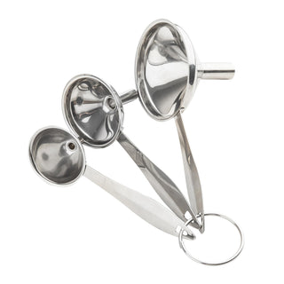 Stainless Steel Funnel Set of 3 on Ring by Tablecraft – 6.75, Stainless Steel, S, Pack of 3, Model 13422