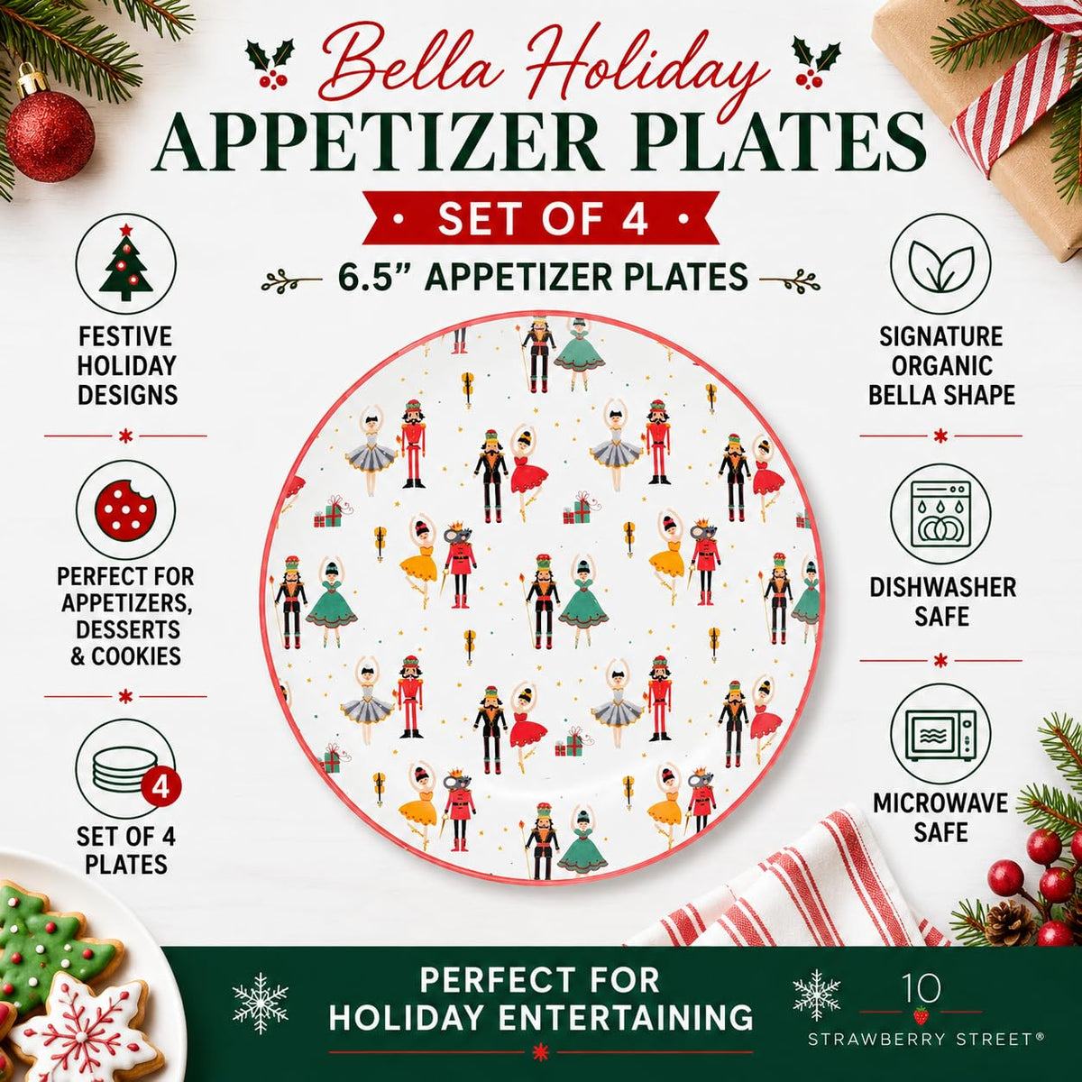 10 Strawberry Street Sugar Plum Dreams / 6" / 1 Appetizer Plates