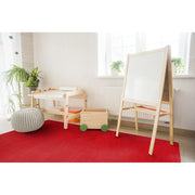 Endurance Solid Colored Area Rug in Color Red by Joy Carpets – 4' x 6' (Rectangular), Polyester, Red, Model 80N-07