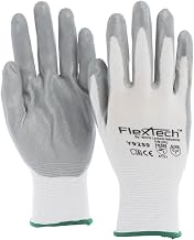 Tucker FlexTech White Knit Work Gloves with Grey Nitrile Palm - Medium, 1 Pair