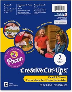 Pacon Creative Cut-Ups Fanciful Flowers Activity Pad, 7 Projects