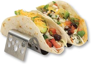 Tablecraft Taxi(TM), Stamped Circle Pattern, 2-3 Tacos, Stainless