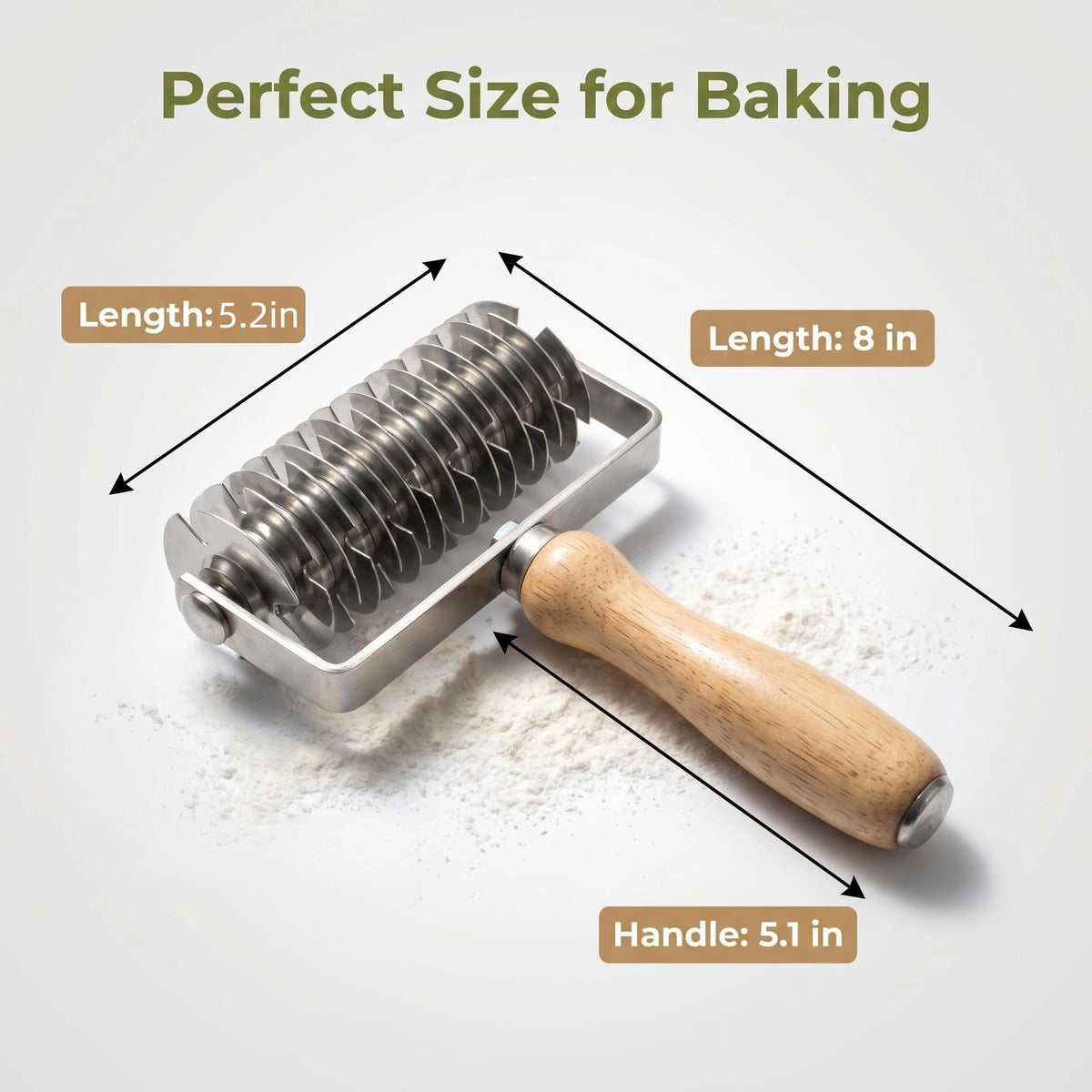 Chistylr Lattice Roller Cutter, Stainless Steel Pastry Tool, Silver