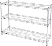Nexel 3 Shelf Chrome Wire Shelving Unit Starter 48"" W x 12"" D x 34"" H - 1 Each